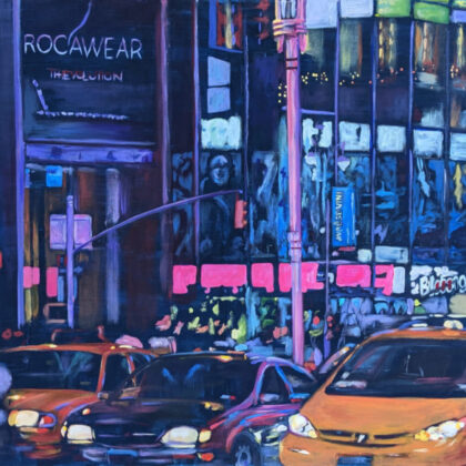 NYC Taxi 160x80 2022 Acryl Leinwand New York Times Square Original Art Sonja Wythe