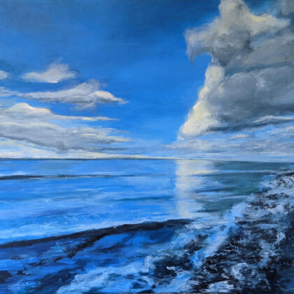 Wolkenhimmel Ostsee 120x90 2021 Acryl Leinwand landscape water Original Art Sonja Wythe