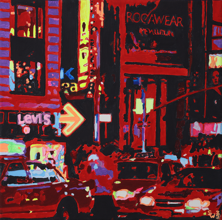 New York City 20x20 2023 Acryl Leinwand Grafik Original Art Sonja Wythe