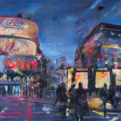 Londoner Spiegelnacht – Kunstdruck